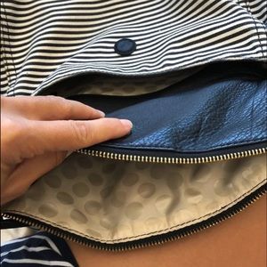 Kate spade black white stripe cross body satchel